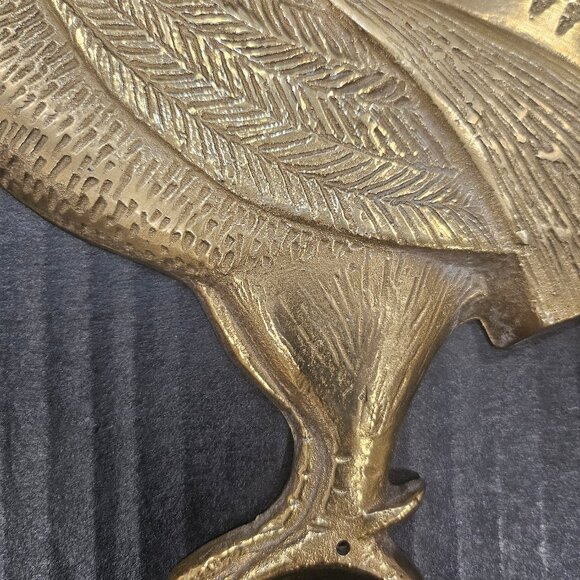 Vintage Solid Brass Rooster Wall Plaque 10" Tall - Picture 3 of 8